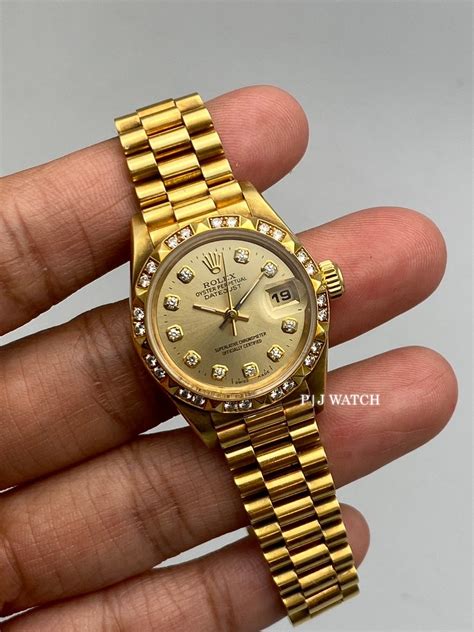 rolex 28mm diamond bezel|ladies Rolex president diamond bezel.